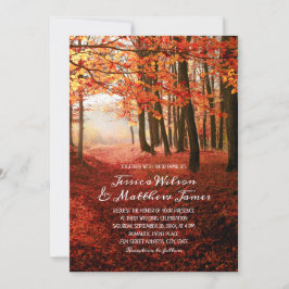 Landsbyggsbröllopet Rustic Fall Forest Burgundy Au Inbjudningar