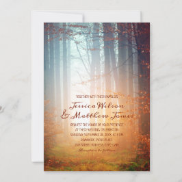 Landsbyggsbröllopet Rustic Fall Forest Burgundy Au Inbjudningar