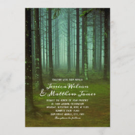 Landsbyggsbröllopet Rustic Forest Magic Skogen Fal Inbjudningar