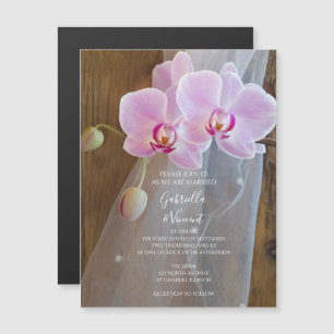 Landsbyggsbröllopet Rustic Orchid Elegance Magnetisk Inbjudningskort