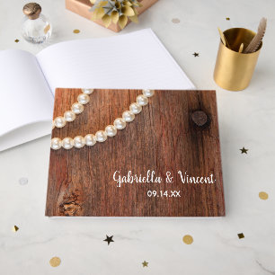 Landsbyggsbröllopet Rustic Pearls och Barn Wood Gästböcker