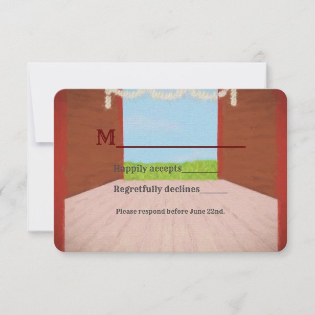 Landsbyggsbröllopet Rustic Red Barn and Daisys OSA Kort (Framsida)