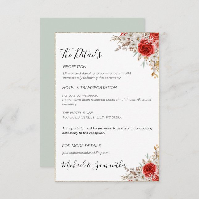 Landsbyggsbröllopet Rustic Ro Tilläggskort (Fram/baksida)