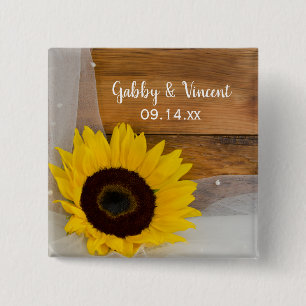 Landsbyggsbröllopet Rustic Solros och Möhippa Veil Knapp