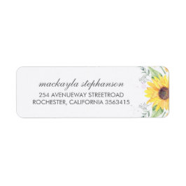 Landsbyggsbröllopet Rustic Sunblommor Returadress Etikett