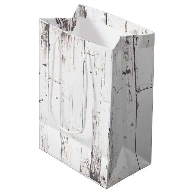 Landsbyggsbröllopet Rustic White Wood Shabby chic (Framsidan Vinklad)