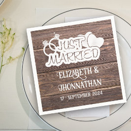 Landsbyggsbröllopet Rustic Wood Ny gifta Elegant Pappersservett