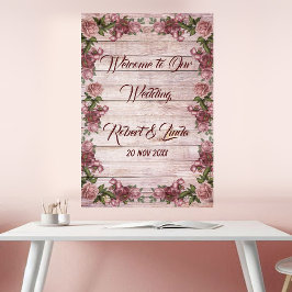 Landsbyggsbröllopet Rustic Woodland Ro Blommigt Po Poster