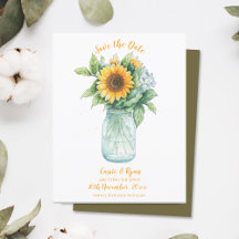 Landsbyggsbröllopet Solros Rustic Spara datum