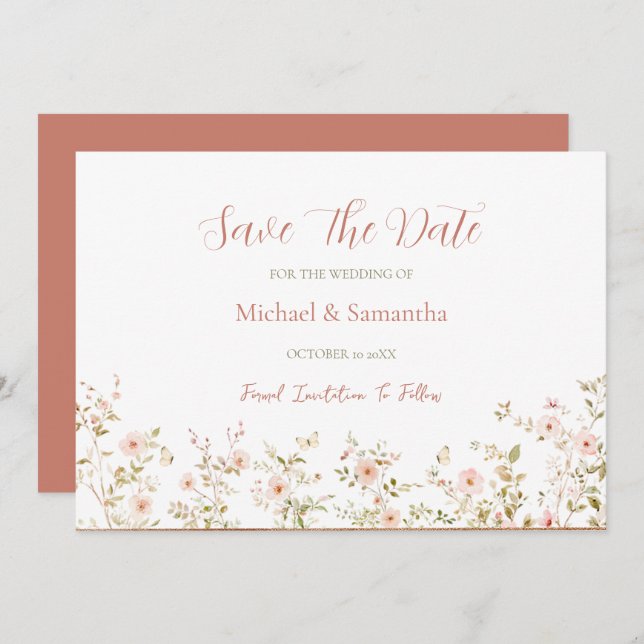 Landsbyggsbröllopet vild Ro Spara Datumet (Fram/baksida)