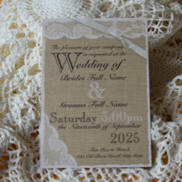 Landsbyggsbröllopet Vita Snöre Inbjudningar