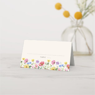 Landsbyggsbröllopet Wildblomma Rustic Chic Blommig Placeringskort