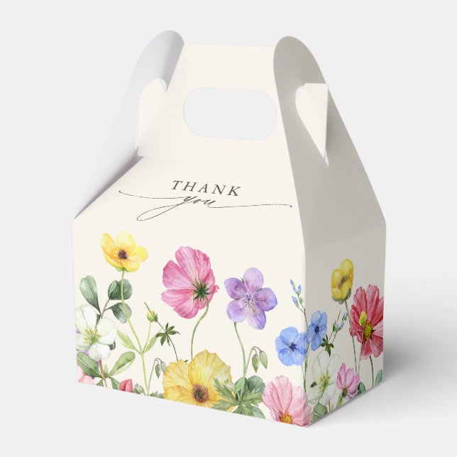 Landsbyggsbröllopet Wildblomma Rustic Chic Blommig Presentaskar (Framsidan Sidan)