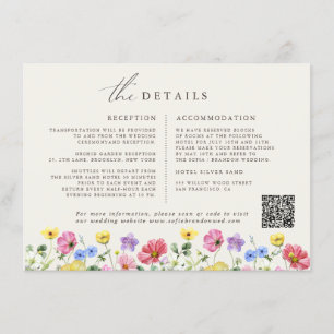 Landsbyggsbröllopet Wildblomma Rustic Chic Blommig Tilläggskort