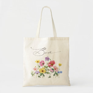 Landsbyggsbröllopet Wildblomma Rustic Chic Blommig Tygkasse