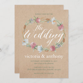 Landsbyggsbröllopet Wildblomme Wandeand on Kraft Inbjudningar