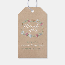 Landsbyggsbröllopet Wildblomme Wandeand on Kraft Presentetikett