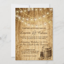 Landsbyggsbröllopets inbjudan med Cowboystövlar