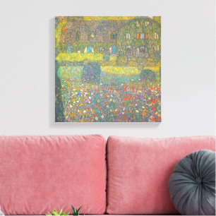 Landsbyhus vid Attersee av Gustav Klimt Canvastryck