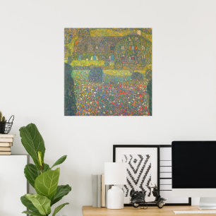 Landsbyhus vid Attersee av Gustav Klimt Poster