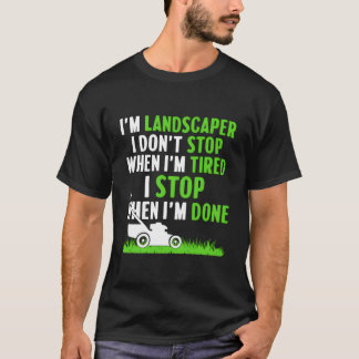 Landscag Gräsmatta Mower Landscaper Gardener T Shirt