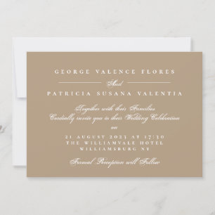 Landscape Beige Guld Formell Calligraphy Elegant Inbjudningar