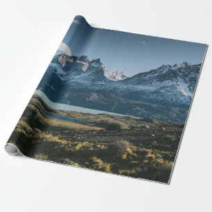 LANDSCAPE-FOTOGRAFI AV SVART OCH VITMOUNTAIN PRESENTPAPPER