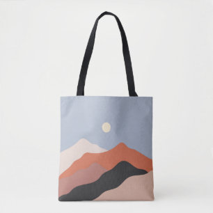 Landscape mid century illustrations,minimalist lan tygkasse