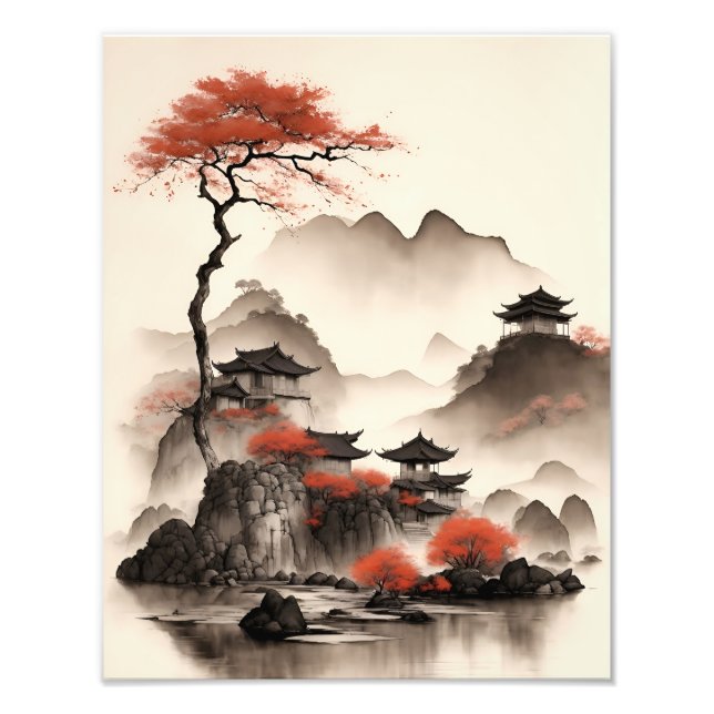 Landscape of ancient villages in Ninh Binh Vietnam Fototryck (Framsidan)