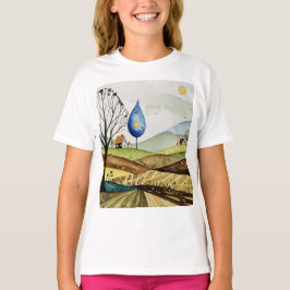 landscape of hills with small houses t shirt