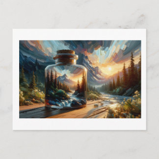 Landscape Reflected in Glass Jar,  Vykort