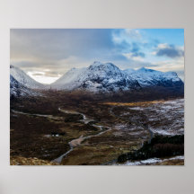 Landscape winter Lairig Gartain Glen Coe Scotland