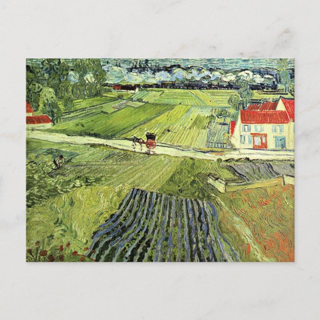 Landscape with Carriage and Train Vykort (Framsida)