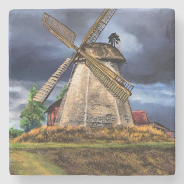 Landscapein Nederländska stenen Underlägg (Framsidan)