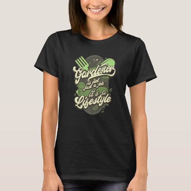 Landscaper Garden  Gardener T Shirt (Framsida)