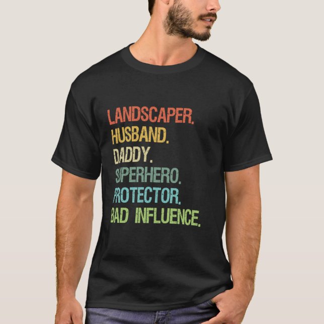 Landscaper Make pappa Superhjälte Protector PAPPA T Shirt (Framsida)