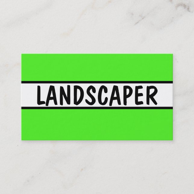 Landscaper Neon Grönt Visitkort (Framsida)
