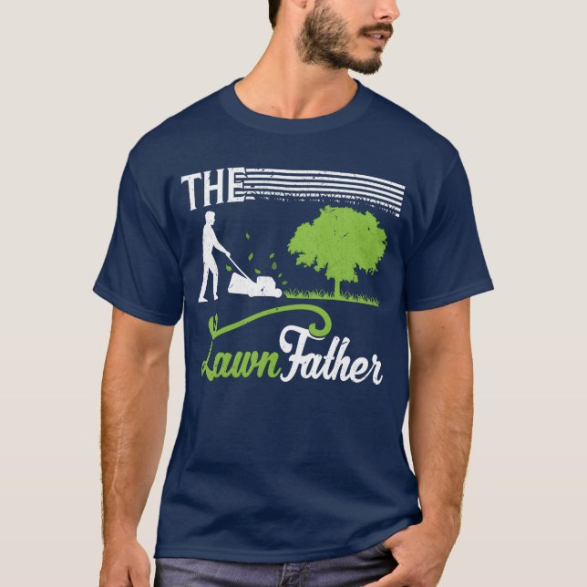 Landscaper Pappa Gardener Gräsmatta Mower Far-gåva T Shirt (Framsida)