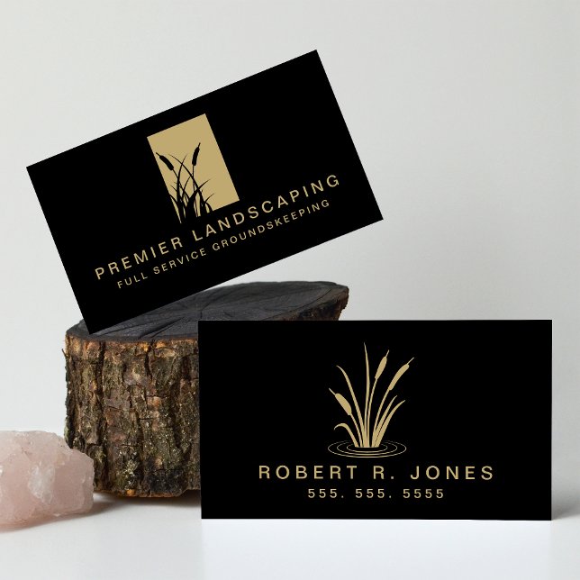 Landscaper Service Landscaper Logotyp Black and Gu Visitkort (Skapare uppladdad)