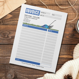 Landscaping Gräsmatta Mwing Business Receipt Fvoic Anteckningsblock