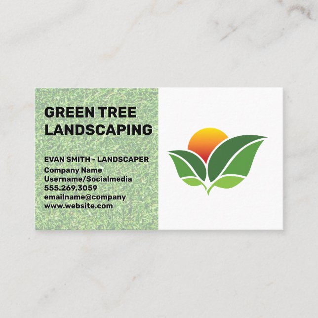 Landscaping | Green Grass Cut | Topiary Visitkort (Framsida)