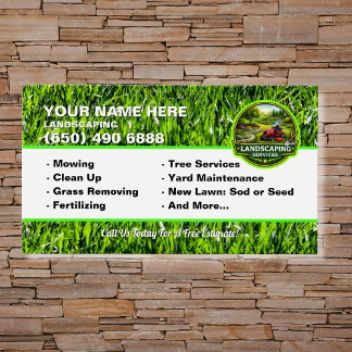 Landscaping Lawn Care Mower Business Card Grass Visitkort