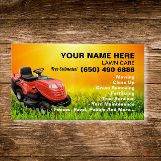 Landscaping Lawn Care Mower Business Card Template Visitkort