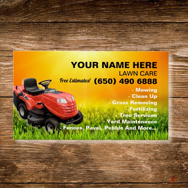 Landscaping Lawn Care Mower Business Card Template Visitkort (Skapare uppladdad)