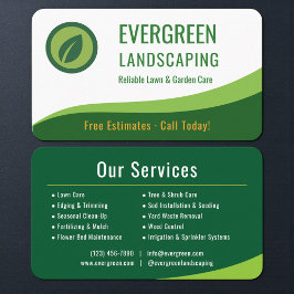 Landscaping Lawn Care Visitkort