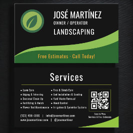 Landscaping Lawn Service QR Code Visitkort