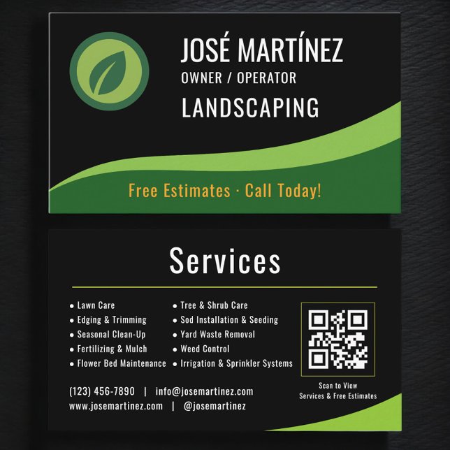 Landscaping Lawn Service QR Code Visitkort (Skapare uppladdad)