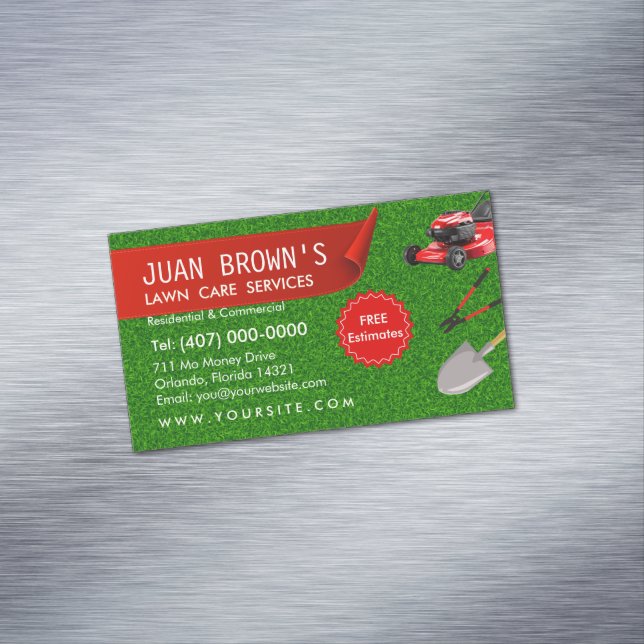 Landscaping Services | Lawn Care & Garden Design Magnetiska Visitkort (In Situ)
