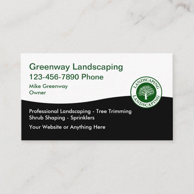 Landscaping Services Simple Modern Business Cards Visitkort (Framsida)