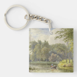 Landschap met Figuren i Vintagen Roeibootje